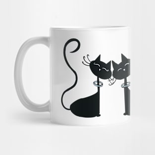 Cosmic Cats in Love (Black) Mug